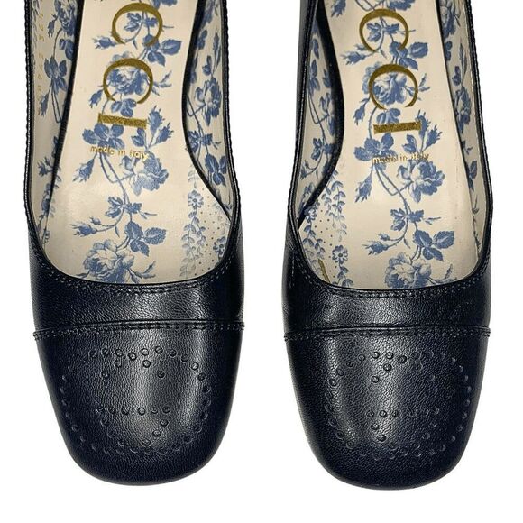 Gucci Hills GG Logo Ballet Flats EU 36.5 US 6.5 Cap Toe Double G Leather - Picture 5 of 14